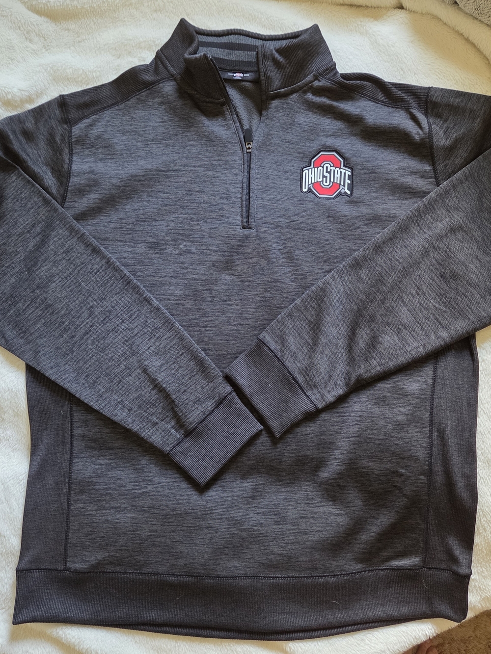 Ohio State Men's Dark Gray Quarter-Zip Pullover